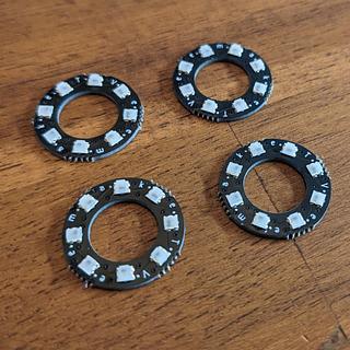 Tiny 18mm LED Ring With 8 WS2812C LEDs (Set of 4)