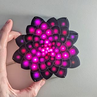 Fibonacci64 Flower - 148mm PCB with 64 RGB LEDs