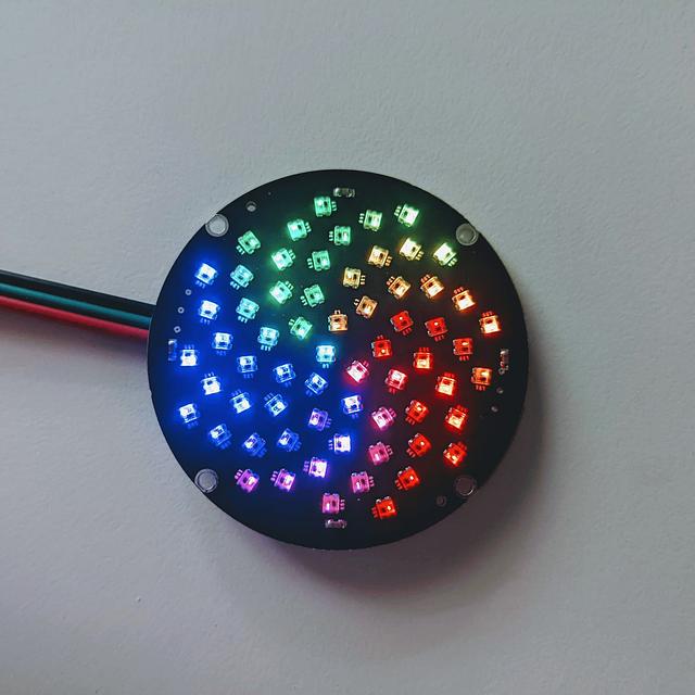 Product image 8 for Fibonacci64 Goggle Lens: 50mm disc w/ 64 RGB LEDs