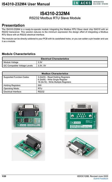 Product image 9 for I2C Modbus RS232 (IS4310)