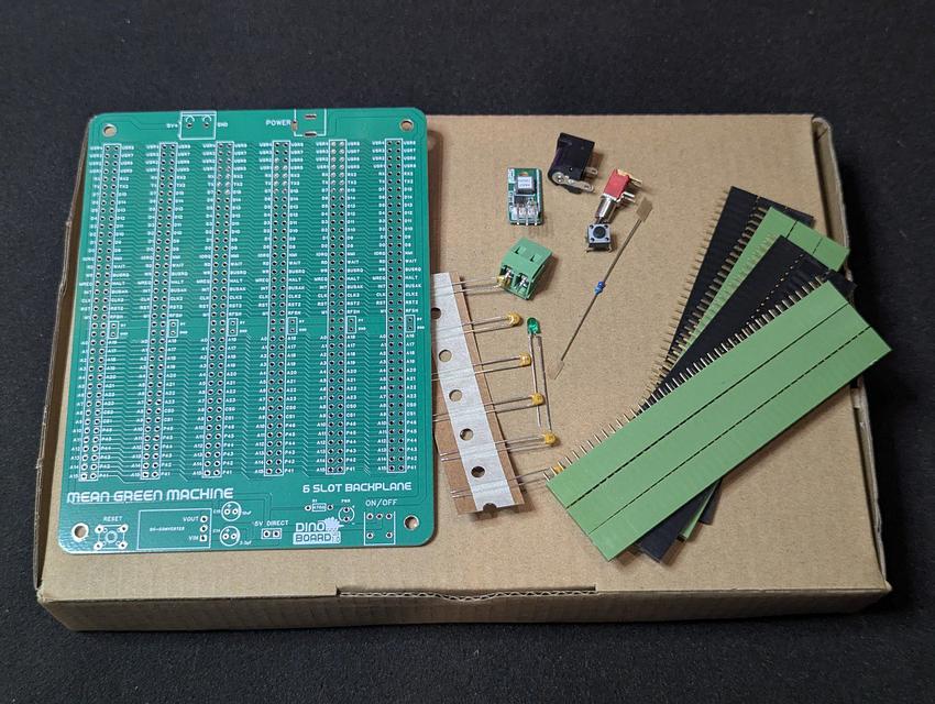 Product image 2 for 6 Slot Green RCBus Backplane