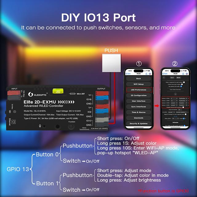 Product image 3 for GL-C-616WL ESP32 Ethernet WLED Controller