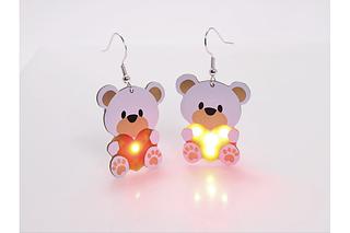 Valentines day Teddy Bear Heart tech wear earrings